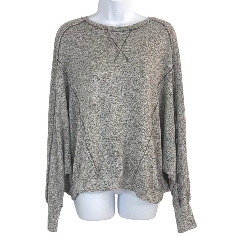 Jun & Ivy Gray Marled Dolman Sleeve Oversized Sweatshirt Women's L Athleisure